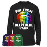 She From Belvedere Park Georgia T-Shirt LGBT Pride Sexy Lips Gift Shirt