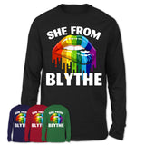 She From Blythe California T-Shirt LGBT Pride Sexy Lips Gift Shirt