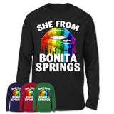 She From Bonita Springs Florida T-Shirt LGBT Pride Sexy Lips Gift Shirt