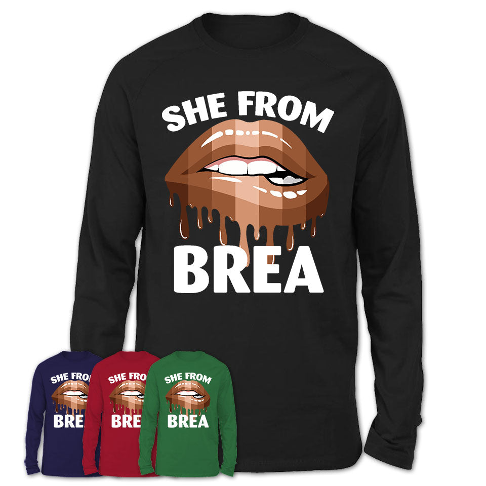 She From Brea California T-Shirt Black Lives Matter Sexy Lips Girl Shirt