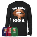 She From Brea California T-Shirt Black Lives Matter Sexy Lips Girl Shirt
