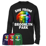 She From Brooklyn Park Minnesota T-Shirt LGBT Pride Sexy Lips Gift Shirt