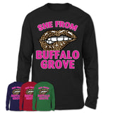 She From Buffalo Grove Illinois Gift Cheetah Leopard Sexy Lips Shirt