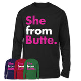 She From Butte Shirt Montana State Birthday Gift For Her
