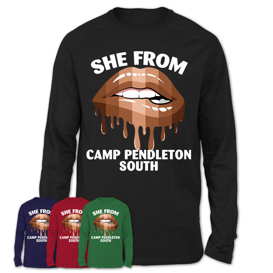 She From Camp Pendleton South California T-Shirt Black Lives Matter Sexy Lips Girl Shirt
