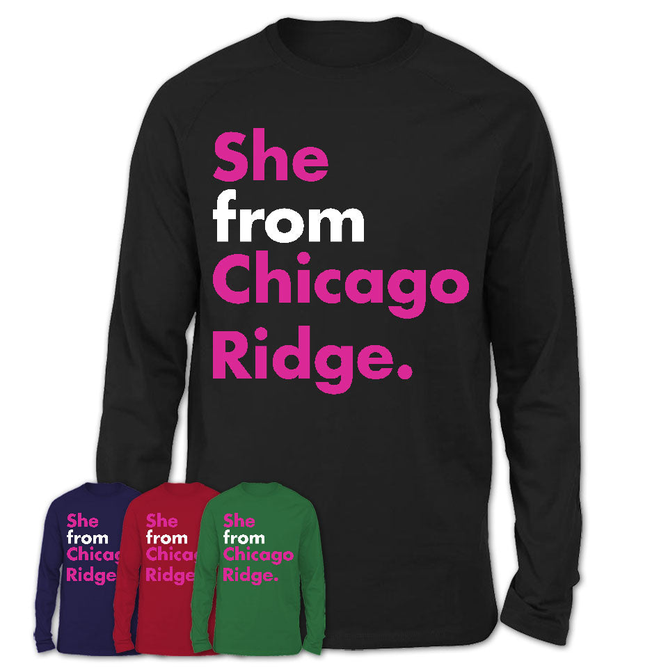 She From Chicago Ridge Shirt Illinois State Birthday Gift For Her