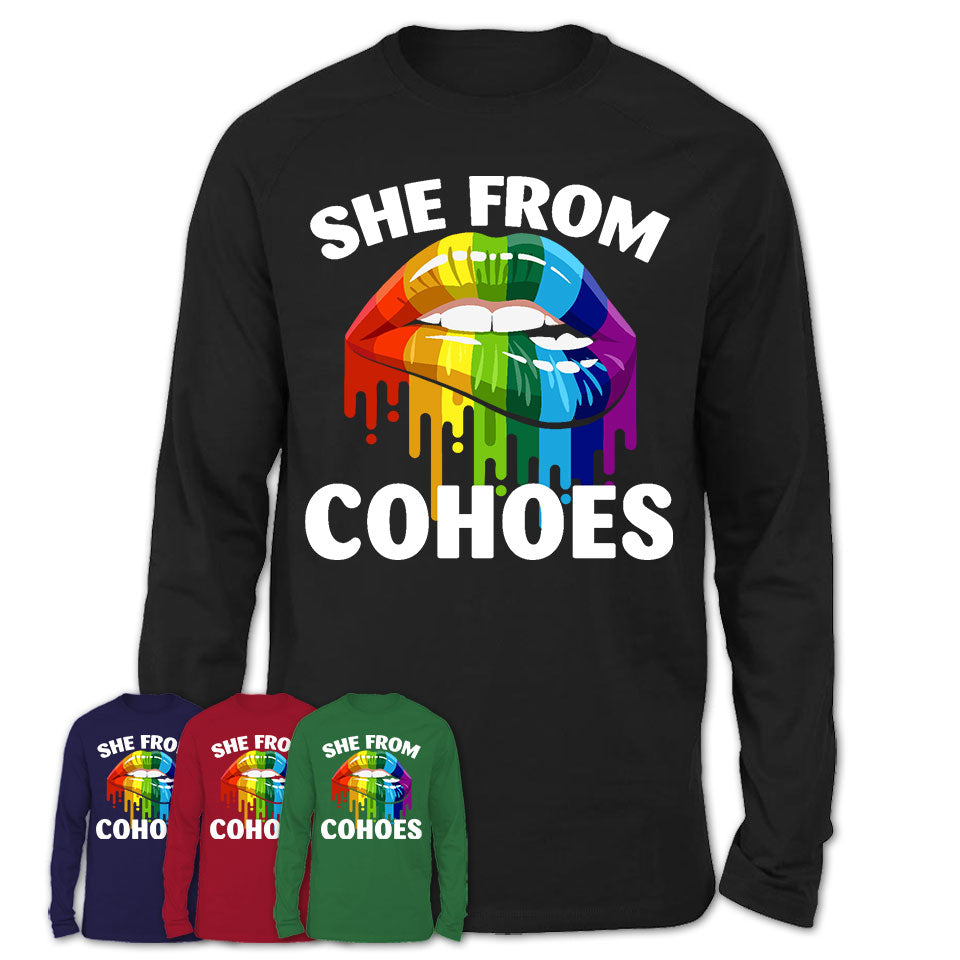 She From Cohoes New York T-Shirt LGBT Pride Sexy Lips Gift Shirt