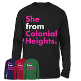 She From Colonial Heights Shirt Virginia State Birthday Gift For Her