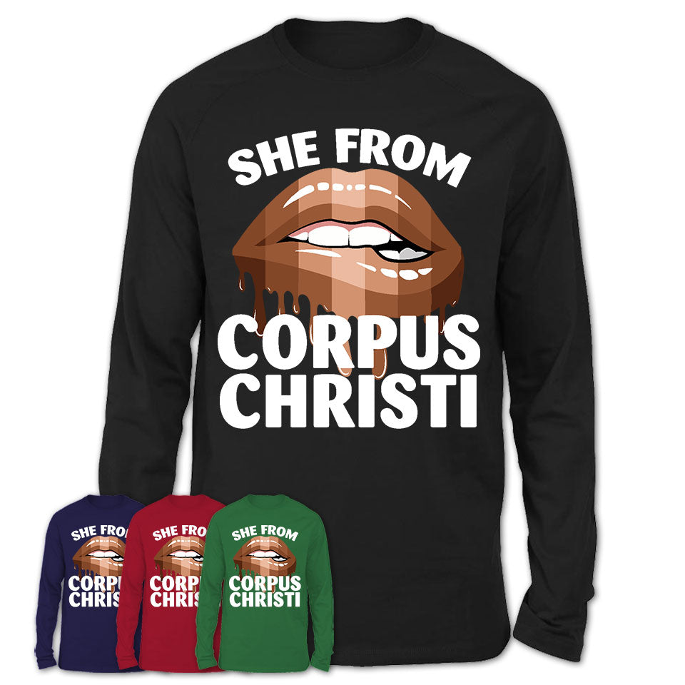She From Corpus Christi Texas T-Shirt Black Lives Matter Sexy Lips Girl Shirt