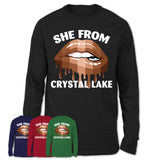She From Crystal Lake Illinois T-Shirt Black Lives Matter Sexy Lips Girl Shirt