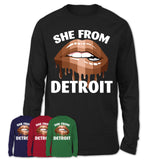 She From Detroit Michigan T-Shirt Black Lives Matter Sexy Lips Girl Shirt