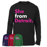 She From Detroit Shirt Michigan State Birthday Gift For Her