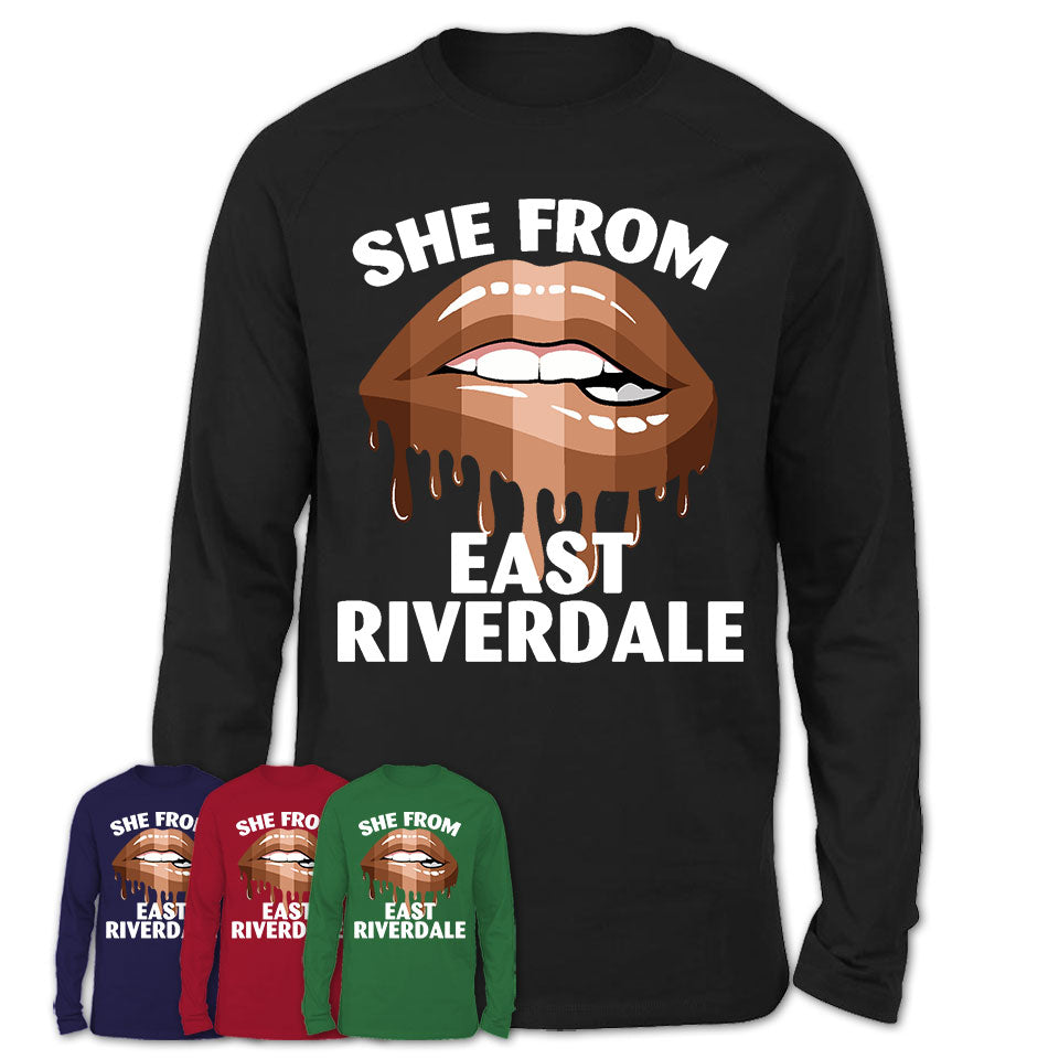She From East Riverdale Maryland T-Shirt Black Lives Matter Sexy Lips Girl Shirt