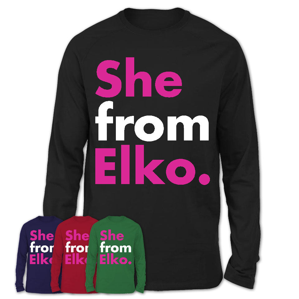 She From Elko Shirt Nevada State Birthday Gift For Her