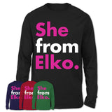 She From Elko Shirt Nevada State Birthday Gift For Her