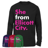 She From Ellicott City Shirt Maryland State Birthday Gift For Her