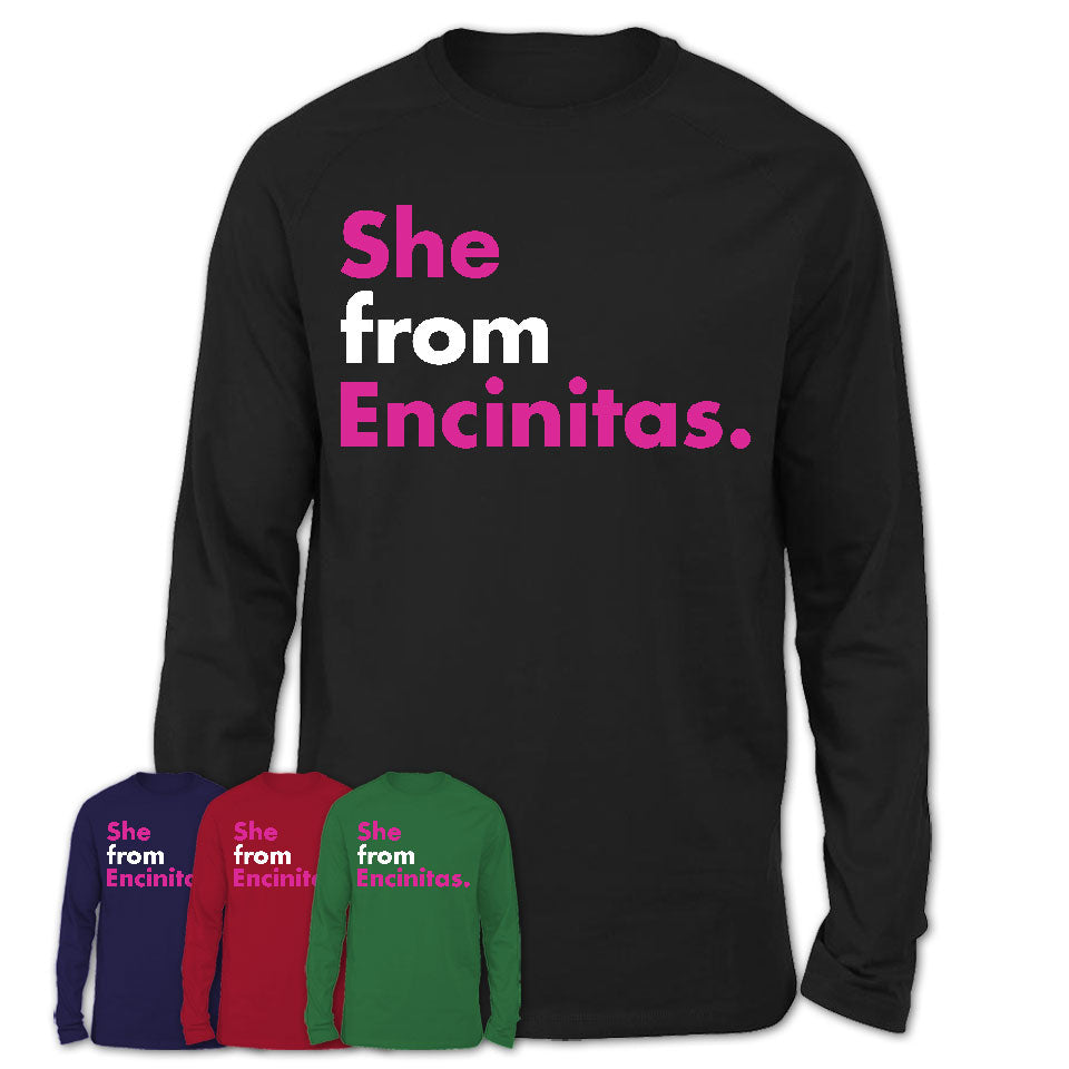 She From Encinitas Shirt California State Birthday Gift For Her