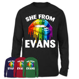 She From Evans Georgia T-Shirt LGBT Pride Sexy Lips Gift Shirt