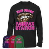 She From Fairfax Station Virginia Gift Cheetah Leopard Sexy Lips Shirt