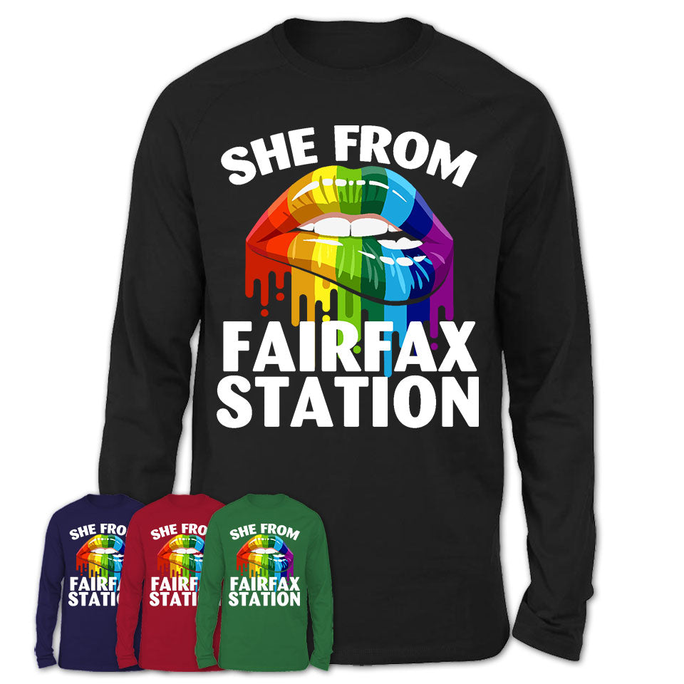 She From Fairfax Station Virginia T-Shirt LGBT Pride Sexy Lips Gift Shirt