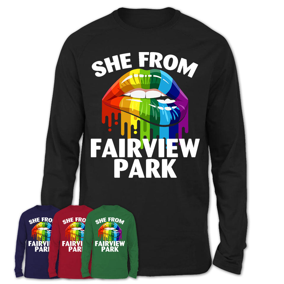 She From Fairview Park Ohio T-Shirt LGBT Pride Sexy Lips Gift Shirt