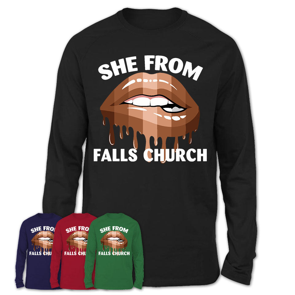 She From Falls Church Virginia T-Shirt Black Lives Matter Sexy Lips Girl Shirt