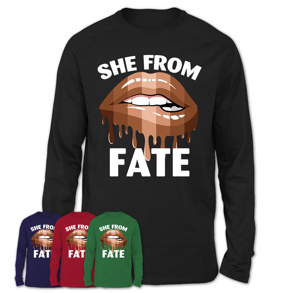 She From Fate Texas T-Shirt Black Lives Matter Sexy Lips Girl Shirt