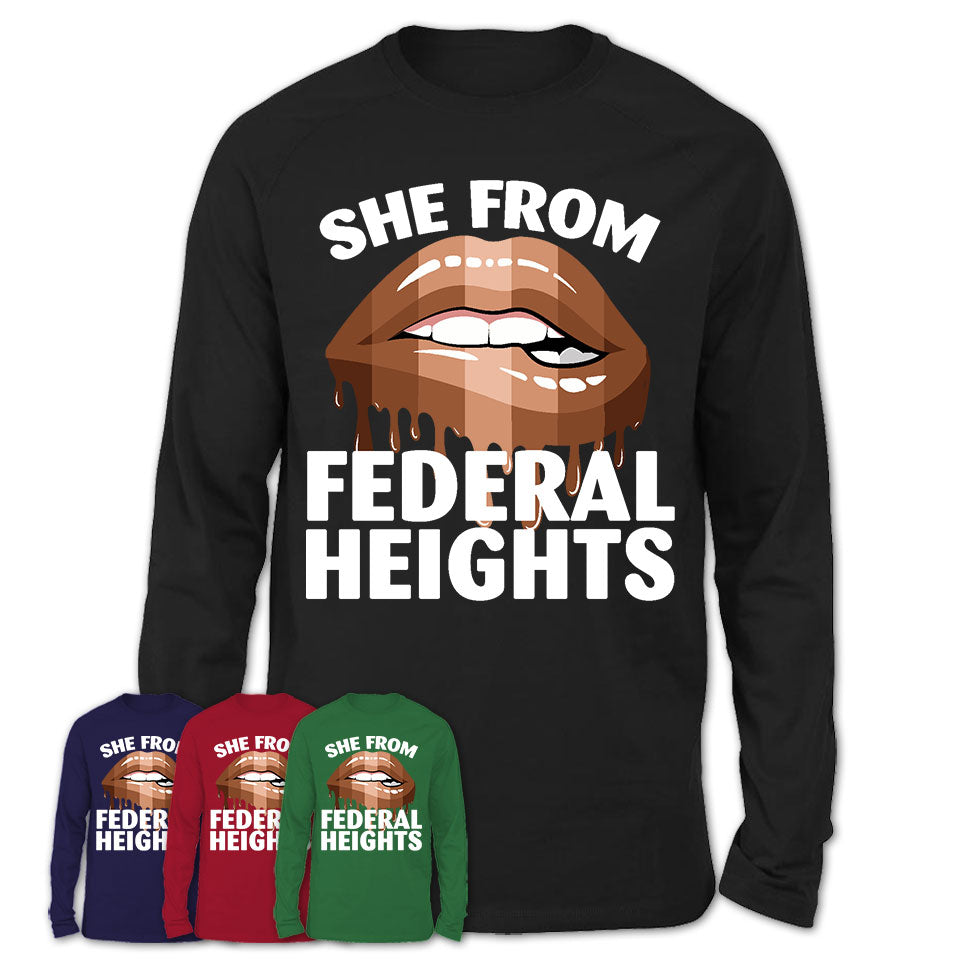She From Federal Heights Colorado T-Shirt Black Lives Matter Sexy Lips Girl Shirt