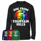 She From Fountain Hills Arizona T-Shirt LGBT Pride Sexy Lips Gift Shirt