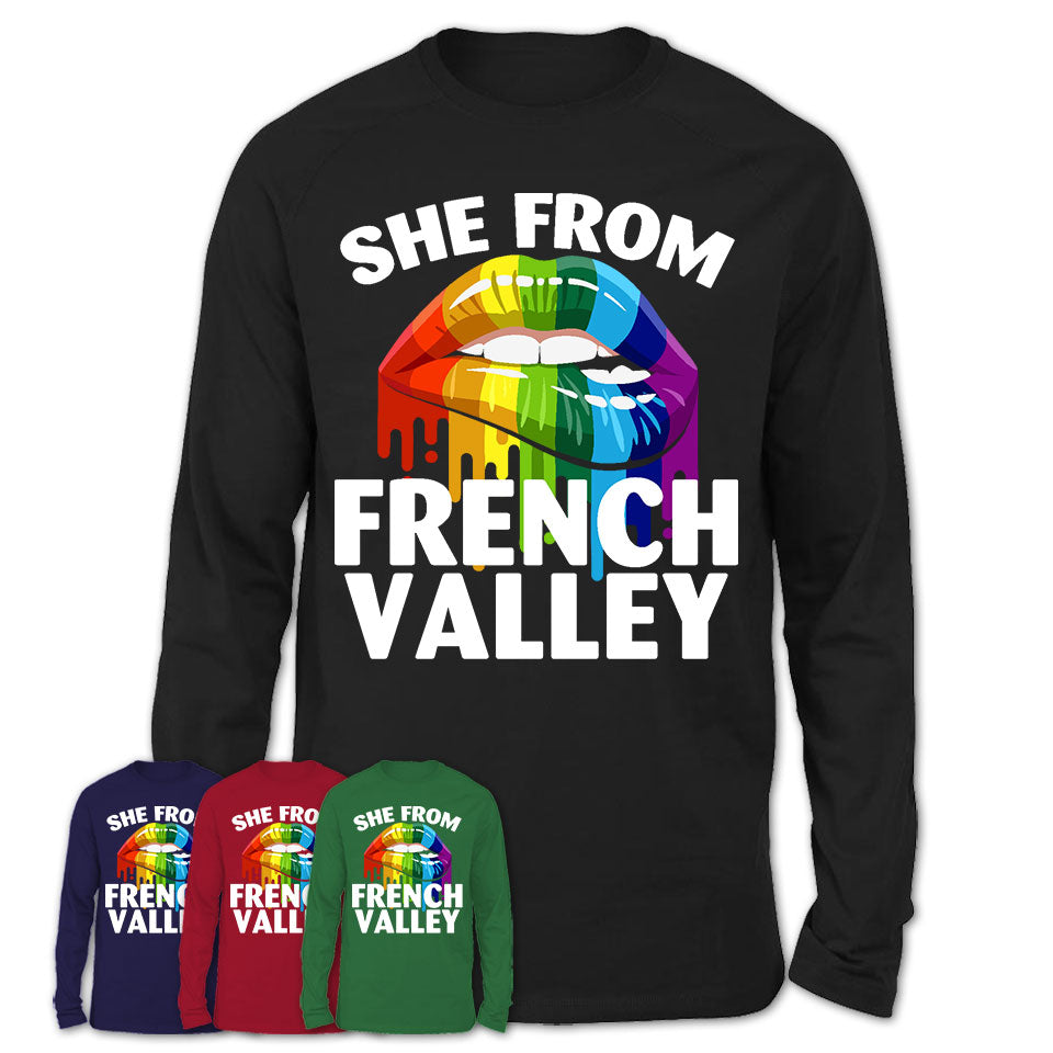 She From French Valley California T-Shirt LGBT Pride Sexy Lips Gift Shirt
