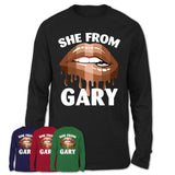 She From Gary Indiana T-Shirt Black Lives Matter Sexy Lips Girl Shirt