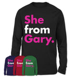 She From Gary Shirt Indiana State Birthday Gift For Her