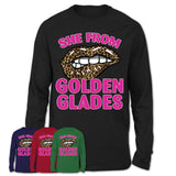 She From Golden Glades Florida Gift Cheetah Leopard Sexy Lips Shirt