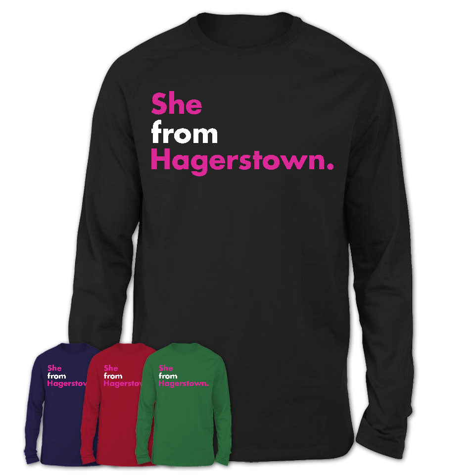 She From Hagerstown Shirt Maryland State Birthday Gift For Her