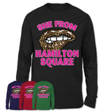 She From Hamilton Square New Jersey Gift Cheetah Leopard Sexy Lips Shirt