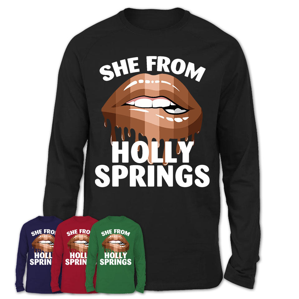 She From Holly Springs North Carolina T-Shirt Black Lives Matter Sexy Lips Girl Shirt