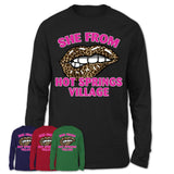 She From Hot Springs Village Arkansas Gift Cheetah Leopard Sexy Lips Shirt