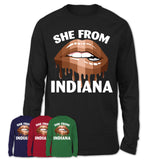 She From Indiana Pennsylvania T-Shirt Black Lives Matter Sexy Lips Girl Shirt
