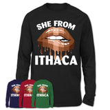 She From Ithaca New York T-Shirt Black Lives Matter Sexy Lips Girl Shirt
