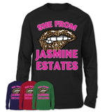 She From Jasmine Estates Florida Gift Cheetah Leopard Sexy Lips Shirt