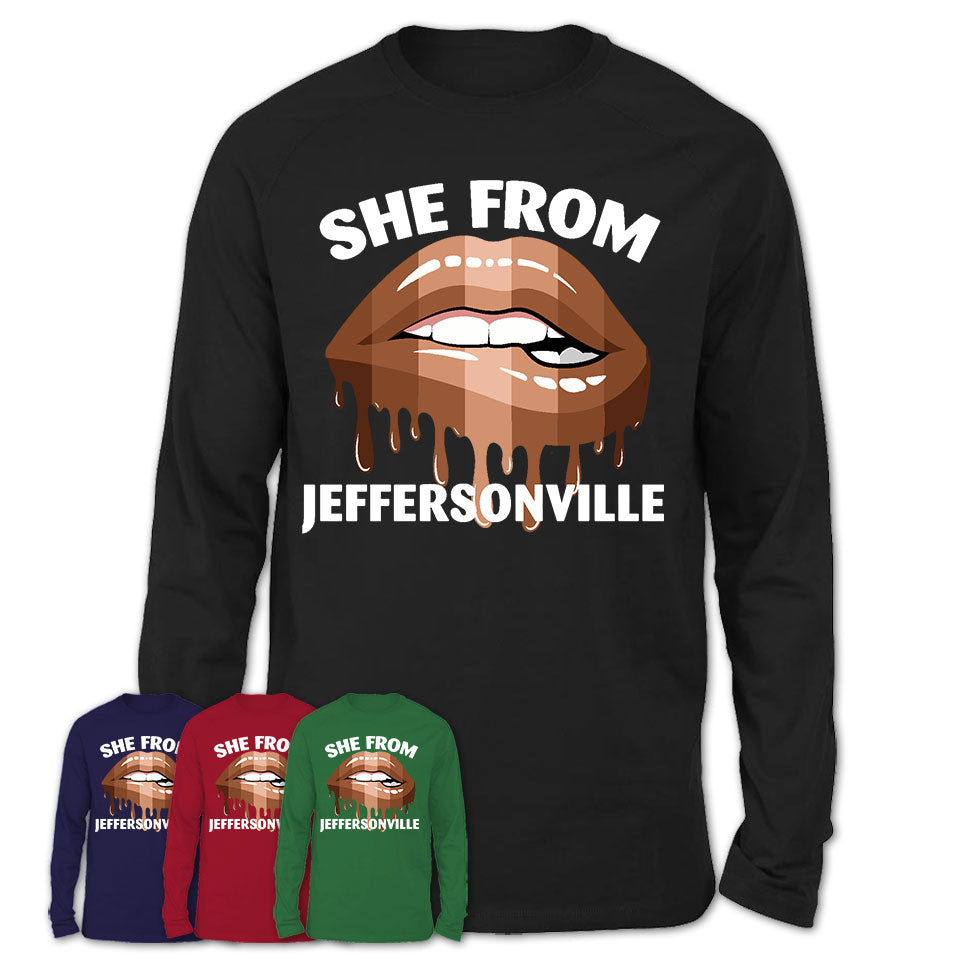 She From Jeffersonville Indiana T-Shirt Black Lives Matter Sexy Lips Girl Shirt