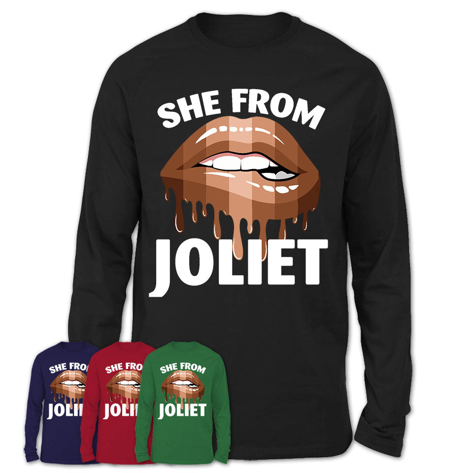 She From Joliet Illinois T-Shirt Black Lives Matter Sexy Lips Girl Shirt