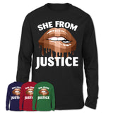 She From Justice Illinois T-Shirt Black Lives Matter Sexy Lips Girl Shirt