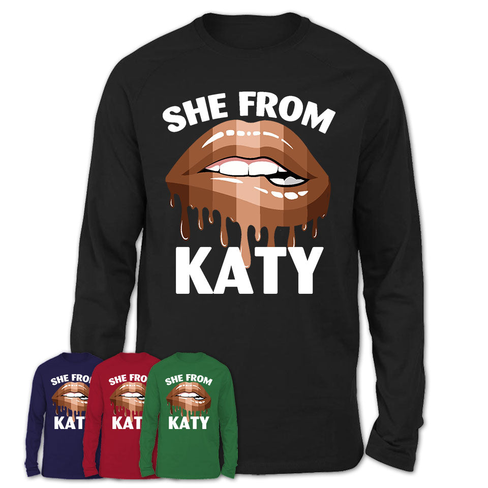 She From Katy Texas T-Shirt Black Lives Matter Sexy Lips Girl Shirt