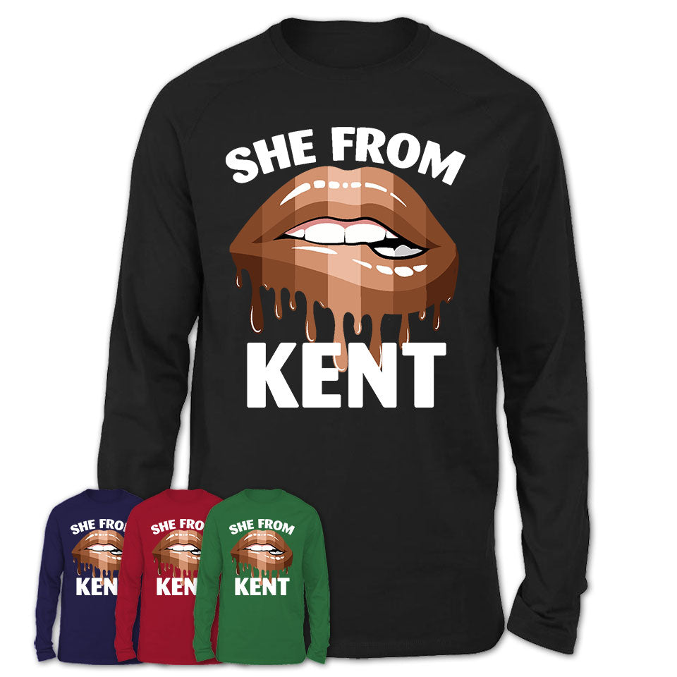 She From Kent Washington T-Shirt Black Lives Matter Sexy Lips Girl Shirt