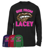 She From Lacey Washington Gift Cheetah Leopard Sexy Lips Shirt
