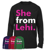 She From Lehi Shirt Utah State Birthday Gift For Her
