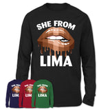 She From Lima Ohio T-Shirt Black Lives Matter Sexy Lips Girl Shirt