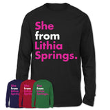 She From Lithia Springs Shirt Georgia State Birthday Gift For Her