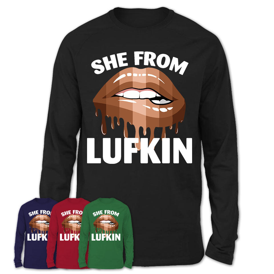 She From Lufkin Texas T-Shirt Black Lives Matter Sexy Lips Girl Shirt